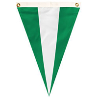 Nylon Green-White-Green Tri-color Single Pennant