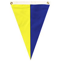 Nylon Blue-Yellow Bi-color Single Pennant