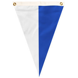 Nylon Blue-White Bi-color Single Pennant, FBPP0000009705