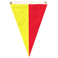 Nylon Red-Yellow Bi-color Single Pennant