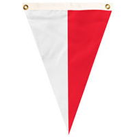 Nylon Red-White Bi-color Single Pennant