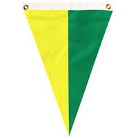 Nylon Green-Yellow Bi-color Single Pennant