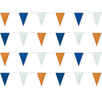 Blue/White/Orange String Pennants