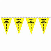 Danger Men Working String Pennants, PENNS121860C