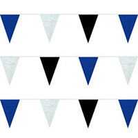 Blue/White/Black String Pennants