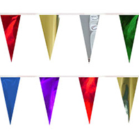 Assorted Colors String Pennants Metallic, PENNSCR618R