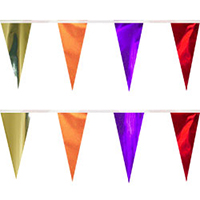 Purple Orange Gold Red String Pennants, PENNSCR618POYR