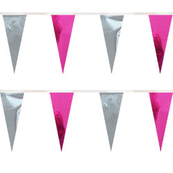 Pink Silver String Pennants, PENNSCR6AZ