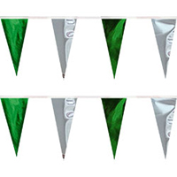 Green Silver String Pennants, PENNSCR6L