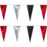Red Silver Black String Pennants, PENNSCR6RSK