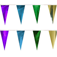 Gold Purple Turquoise Green String Pennants, PENNSCR6W