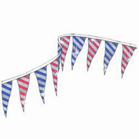 Alternating Blue and Silver Stripes & Red and Silver Stripes String Pennants, PENNSDB60