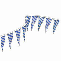 Blue and Silver Striped String Pennants, PENNSDB60ST