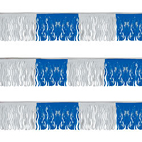 Blue/White Fiesta Fringe String Pennants