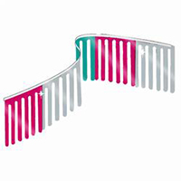 Pink Silver Turquoise Finger String Pennants, PENNSMETF30BY
