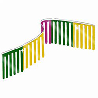 Green Gold Purple Finger String Pennants