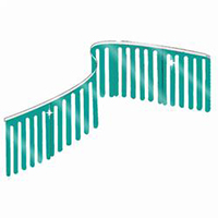 Turquoise Finger String Pennants, PENNSMETF60TU