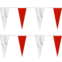 Red White String Icicle Pennants, PENNSP550G