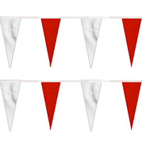 Red White String Icicle Pennants, PENNSP550G