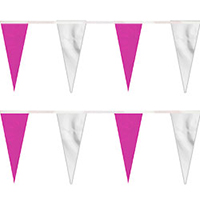 Purple/White Heavy Duty String Icicle Pennants