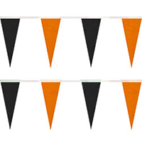 Black and Orange Icicle String Pennants