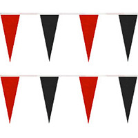Red Black String Icicle Pennants, PENNSP550RBK