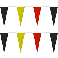 Red Black Yellow String Icicle Pennants, PENNSP550RBY