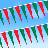 Red Green String Icicle Pennants, PENNSP550RG