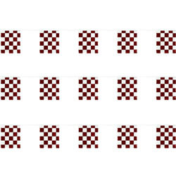Red and White Checkered Polyethylene String Pennants, FBPP0000009889