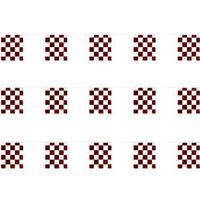 Red and White Checkered Polyethylene String Pennants