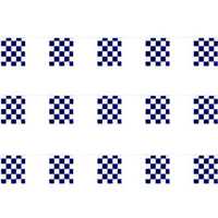 Blue and White Checkered Polyethylene String Pennants