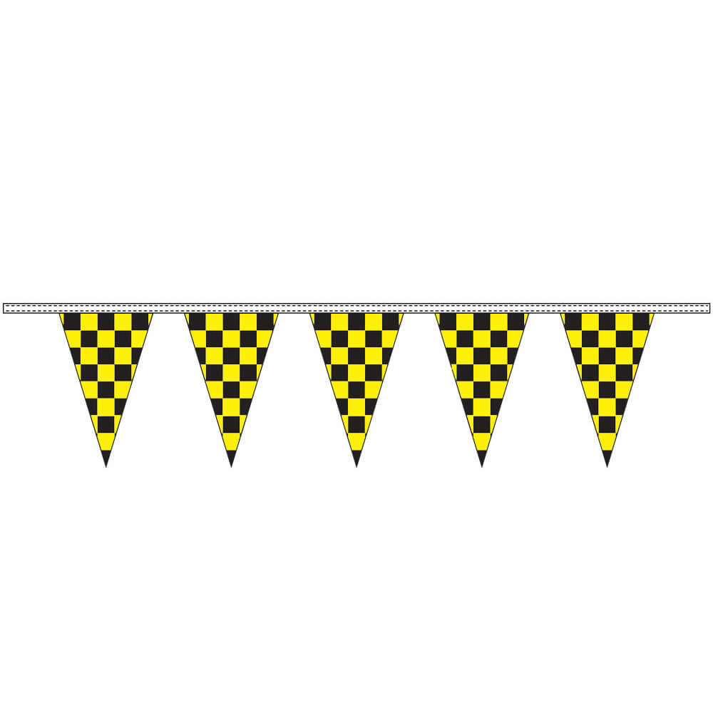 triangle streamers, triangle pennants, 100' streamers, triangle