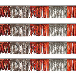 Red/Silver Starburst String Pennants, FBPP0000011701
