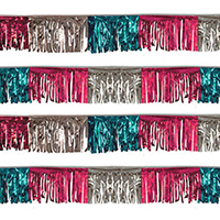 Pink/Silver/Turquoise Starburst String Pennants