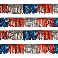 Red/Silver/Blue Starburst String Pennants