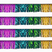 Gold/Purple/Turquoise/Green Starburst String Pennants