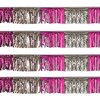 Pink/Silver Starburst String Pennants