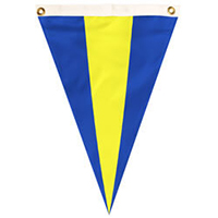 Nylon Blue-Yellow-Blue Tri-color Single Pennant