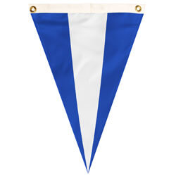 Nylon Blue-White-Blue Tri-color Single Pennant, FBPP0000012585