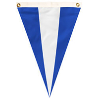 Nylon Blue-White-Blue Tri-color Single Pennant