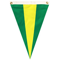 Nylon Green-Yellow-Green Tri-color Single Pennant