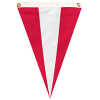 Nylon Red-White-Red Tri-color Single Pennant