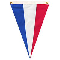 Nylon Red-White-Blue Tri-color Single Pennant