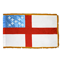 Episcopal Flag Fringed with Pole Hem