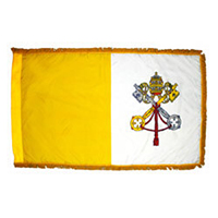 Vatican City Flag Fringed with Pole Hem