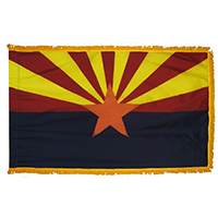 Arizona Flag Fringed with Pole Hem