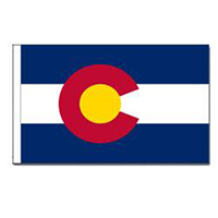 Colorado Flag with Pole Hem