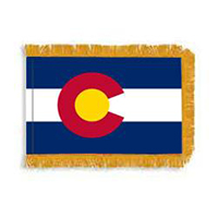 Colorado Fringed Flag with Pole Hem
