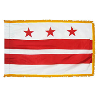 District of Columbia Fringed Flag with Pole Hem, SDC35PHF