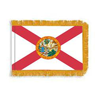 Florida Fringed Flag with Pole Hem